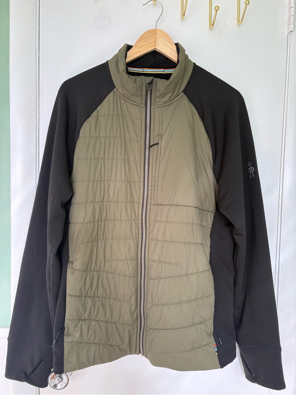 Smartwool Men's Olive Green and Black Insulated Hybrid Jacket